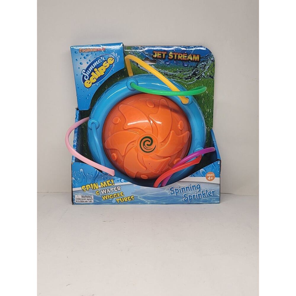 Summer Eclipse Kids Spinning Sprinkler Jet Stream Water Hose Toy Blue New in Box